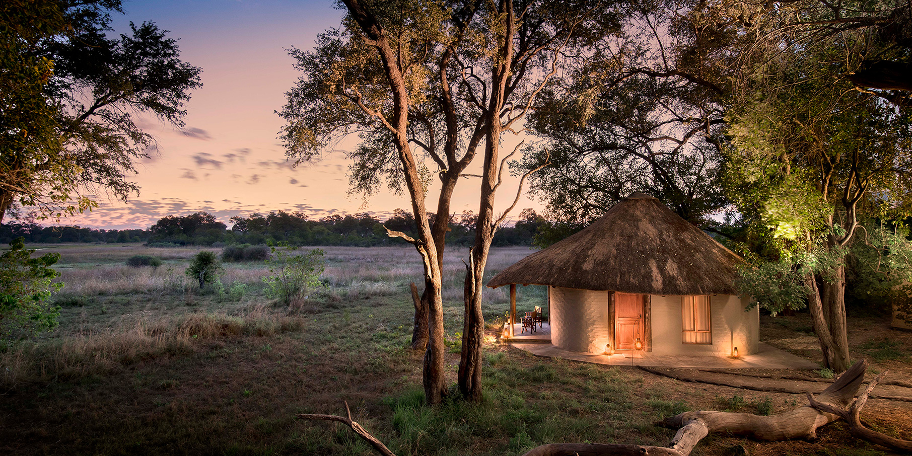 Acampamento de safári de luxo Khwai Bush Camp em Botswana