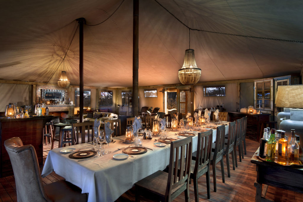 Somalisa Expeditions, Hwange National Park, Zimbabwe Main dining area Luxury Safari Lodge African Bush Camps